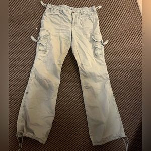 Y2K Express olive green awesome cargo pants with super cool pocket details